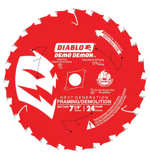 Diablo 7-1/4" 24 Tooth Demo Demon Circular Saw Blade